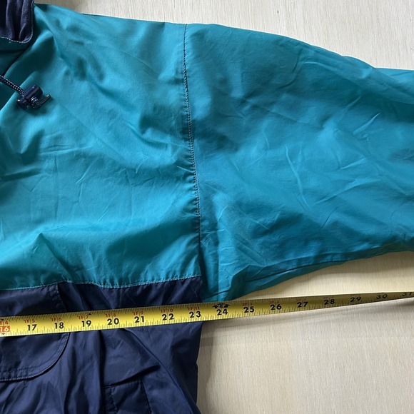 VTG Black Ice Jacket Mens Large Green Nylon Hooded 1/4 Zip Pullover Lined Anorak - Picture 4 of 7